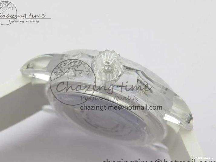 0128 Submariner Phantomlab Transparent KZF Best Edition Blue Fruit Dial on White Rubber Strap VR Classic 2563